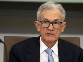 Federal Reserve Chairman Jerome Powell speaks during a town hall meeting with teachers at the Federal Reserve Board Building, Thursday, Sept. 28, 2023, in Washington.