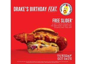 Drake is Celebrating His Birthday on October 24 by Hooking Everyone Up with Free Dave's Hot Chicken