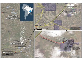 Bandeira Project Location, Existing Substation and Transmission Lines, and New Electrical Infrastructure Layout Connecting Bandeira to Existing Power Grid