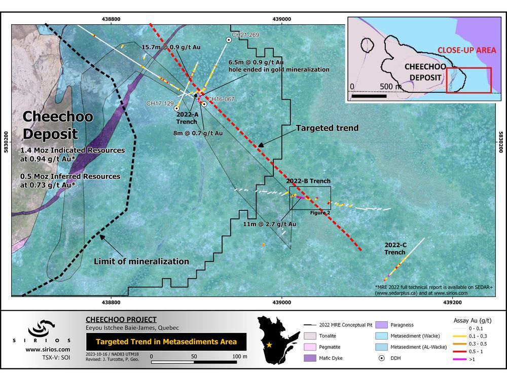 Sirios Starts Exploration Drilling to the East of the Cheechoo Gold Deposit