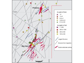 Plan map of The Gap with structure and geochemical anomalies. Abbreviations: AFZ Appleton Fault Zone; BSNF Black Shale North Fault; DF Disco Fault