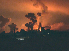 Fire and smoke in Gaza City