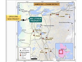 Opus One Lithium Projects Location