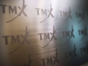 The TMX Group logo, home of the TSX, is shown in Toronto on June 28, 2013.&ampnbsp;The CEO of the company that operates the Toronto Stock Exchange says most of this country's small- and mid-sized companies are unprepared for expected new climate disclosure requirements.
