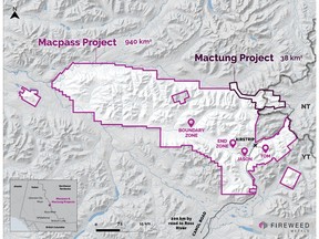 Map 1: Macpass Project and Mactung Project locations.