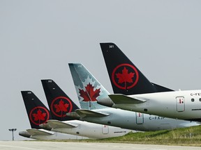 Air Canada Inc. planes at Pearson International Airport in Toronto.