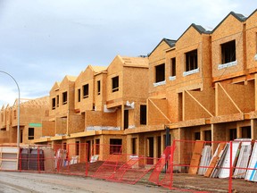 Home construction at East Hills Crossing in Calgary.