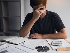 Just under half of Canadians are reporting deteriorating mental health as a result of financial stress.
