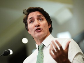 Prime Minister Justin Trudeau during a press conference in Ottawa.