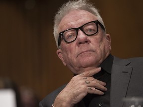 FILE - Former Backpage.com owner Michael Lacey is shown on Capitol Hill in Washington, at a Senate committee on Jan. 10, 2017. On Friday, Oct. 27, 2023, lawyers made closing statements at Lacey's trial in Phoenix, Ariz., on federal charges of facilitating prostitution and money laundering in what authorities say was a scheme to knowingly sell ads for sex on the classified site. Lacey, whose first trial on those charges ended in a mistrial, has pleaded not guilty to the charges.