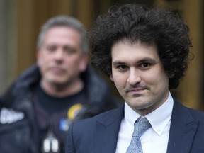 File - Sam Bankman-Fried leaves Manhattan federal court in New York on Feb. 16, 2023. The fraud trial of Bankman-Fried, the founder of failed cryptocurrency brokerage FTX, begins Tuesday with jury selection.