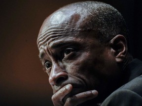 File - Philip Jefferson, then a nominee to the Federal Reserve Board of Governors, testifies during a confirmation hearing on Feb. 3, 2022, in Washington. Two Federal Reserve officials suggested Monday that the central bank may leave interest rates unchanged at its next meeting in three weeks.