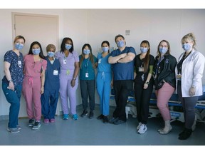 From Left to Right: Gokce Gungor, Jho Ann Perez, Mistir W-Yohannes, Marie-Francoise Uwizeyimana, Leny Chhun, Amandeep Kaur, Claude Cormier, Giselle Mae Lores, Veronique Savard (SW), Melanie Doucet, 4 West Transitional Care Unit, General Campus, The Ottawa Hospital