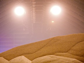 Potash is stored in a warehouse in Saskatchewan.