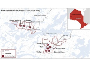 Rowan and Madsen Projects Location Map