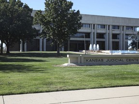 This photo shows the Kansas Judicial Center, home to the state Supreme Court, on Tuesday, Oct. 17, 2023, in Topeka, Kans. Multiple computer systems for almost all of the state's courts have been knocked offline by what officials are calling a "security incident."