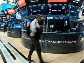 A trader on the floor of the New York Stock Exchange.