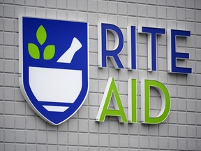 A sign of Rite Aid on its store