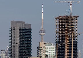 Toronto added two cranes, gaining seven in residential construction but losing them in other sectors.