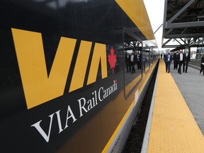 A Via Rail train in Ottawa.