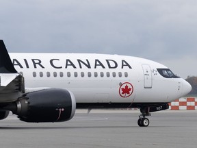 Air Canada says it bears no responsibility for the daring theft of a cargo container loaded with gold bars and cash from its facilities earlier this year. An Air Canada jet taxis at the airport in Vancouver, B.C., Wednesday, Nov. 15, 2023.