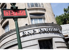 A BNP Paribas bank branch in Paris.