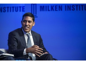 Rajiv Shah, president of Rockefeller Foundation, speaks during the Milken Institute Global Conference in Beverly Hills, California, U.S., on Monday, April 30, 2018. The conference brings together leaders in business, government, technology, philanthropy, academia, and the media to discuss actionable and collaborative solutions to some of the most important questions of our time.