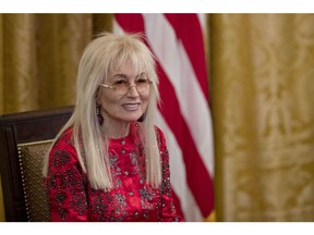 Miriam Adelson, philanthropist and wife of billionaire Sheldon Adelson, listens during a Presidential Medal of Freedom ceremony in the East Room of the White House in Washington, D.C., U.S., on Friday, Nov. 16, 2018. President Donald Trump awarded the nation's highest civilian honor to an eclectic group of seven recipients including living political allies and long-dead American icon and also political figures with close ties to the president. Photographer: Andrew Harrer/Bloomberg