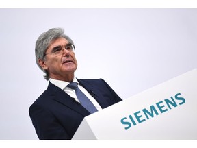 Joe Kaeser, former chief executive officer of Siemens AG, speaks during the company's full year earnings news conference in Munich, Germany, on Wednesday, Feb. 3, 2021. Siemens AG raised its annual guidance after better-than-expected sales and profit in the first quarter, the latest sign Europe's biggest engineering company is benefiting from a strong rebound in China. Photographer: Andreas Gebert/Bloomberg