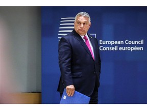 Viktor Orban, Hungary's prime minister, on day one of the European Union (EU) leaders summit at the EU Council headquarters in Brussels, Belgium, on Monday, May 30, 2022. European Union leaders intend to give their political backing to a ban on Russian oil, paving the way for a possible agreement next month on a sixth package of sanctions targeting Moscow for its invasion of Ukraine.