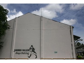 A Johnnie Walker signage at a bottling plant of Diageo Plc., in Bengaluru, India, on Thursday, Aug. 25, 2022. The company halted whiskey supplies in a bid to force price hikes and is pivoting Diageos Indian arm toward premium booze.