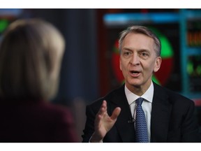Bruce Flatt, chief executive officer of Brookfield Asset Management Inc., during a Bloomberg Television interview in London, UK, on Thursday, Feb. 23, 2023. The fundamentals for commercial real estate have never been better at this stage of a downturn, according to Flatt.