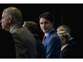 Justin Trudeau during a news conference in Montreal on Sept. 28. 2023. Photographer: Andrej Ivanov/Bloomberg