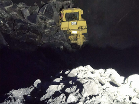 A dozer in a CST Canada Coal mine