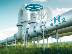 Artitst rendering of pipeline carrying hydrogen
