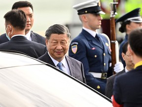 Chinese President Xi Jinping arrives at San Francisco International airport to attend the Asia-Pacific Economic Cooperation (APEC) leaders' week in San Francisco Tuesday, a day ahead of his highly anticipated meeting with American counterpart Joe Biden.