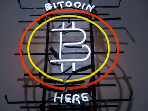 Neon Bitcoin signage