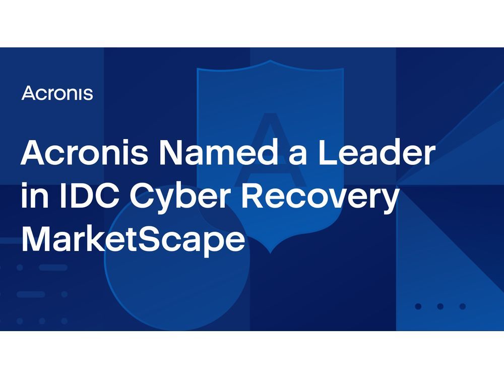Acronis Named a Leader in the IDC MarketScape: Worldwide Cyber-Recovery 2023 Vendor Assessment