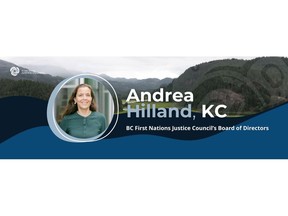 BCFNJC Celebrates Andrea Hilland's Appointment to BC First Nations Justice Council's Board of Directors