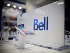 Bell Canada signage is displayed at a store in Toronto.