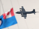 A CP-140 Aurora in flight. Canadian aerospace companies argued that a win by Boeing to replace the aging aircraft would be as lucrative to local industry as a win for Bombardier. 