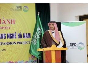 CEO of the SFD, H.E Sultan Al-Marshad, delivers a speech at the inauguration of the Ha Nam Vocational College in Vietnam