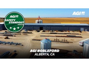 AGI's Nobleford, Alberta facility celebrates a 3-year safety milestone in no lost time incidents.