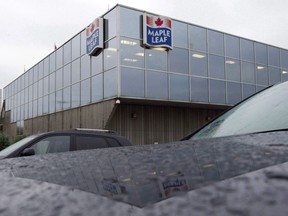 A Maple Leaf Foods plant in Toronto is shown on Oct. 19, 2011.
