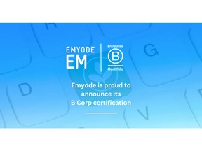Emyode is proud to announce its B Corp certification