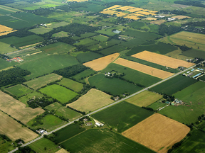 Farm fields in southwestern Ontario