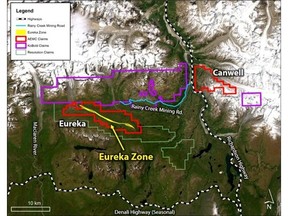 Claim map, Nikolai Nickel Project area, Alaska.