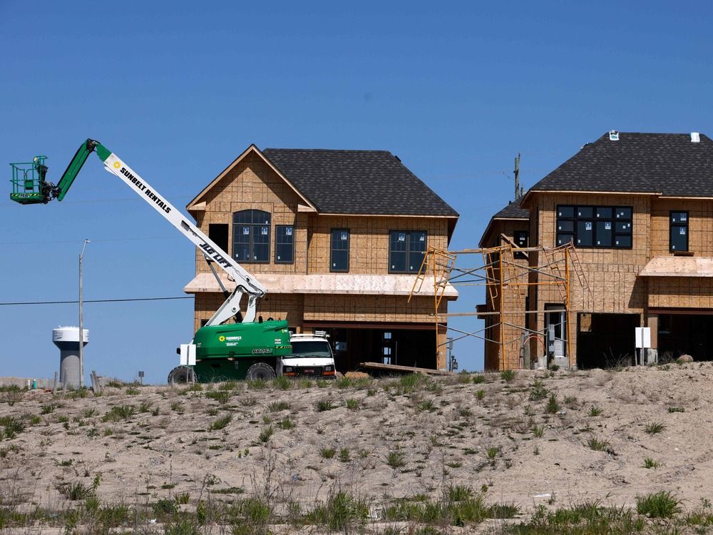 Homes under construction in Toronto.