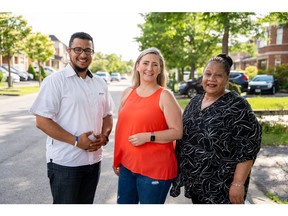 Team Ignite elected to lead Ontario Federation of Labour (OFL). – L-R: UFCW member Ahmad Gaied, re-elected OFL secretary-treasurer; CUPE member Laura Walton, OFL president-elect; USW member Jackie Taylor, executive vice-president-elect. (Photo credit: Alex Lisman)