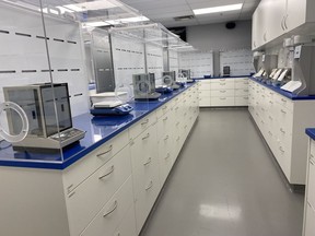 PCCA Canada newly renovated Learning Center in London, Ontario, features 20 state-of-the-art, nonsterile compounding workstations, plus 10 separate workstations for aseptic compounding techniques in the new training lab.